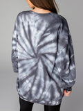 WEEKEND LOVER Graphic Tie-Dye Sweatshirt 