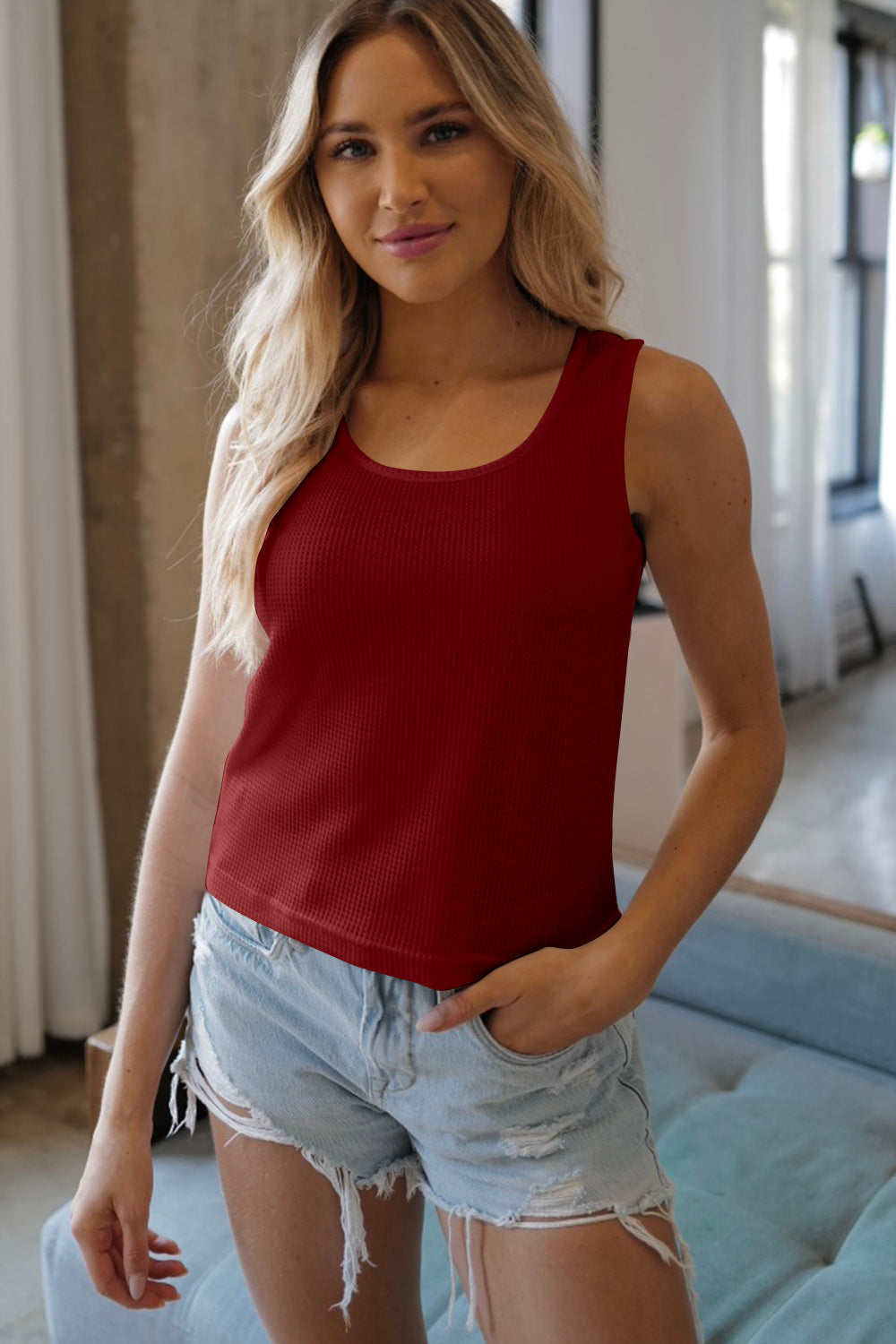 FAM-FAM Scoop Neck Wide Strap Tank 