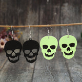 2 Piece PU Leather Skull Dangle Earrings 