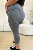 Judy Blue Full Size Button Fly High Waist Cuffed Capris 