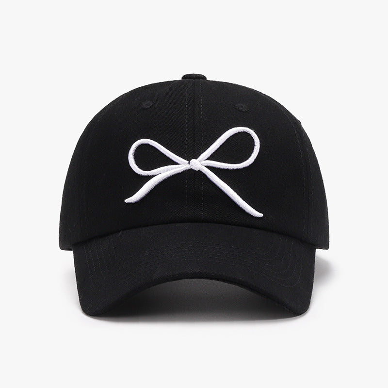 Bow Embroidered Cotton Baseball Cap 
