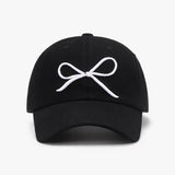 Bow Embroidered Cotton Baseball Cap 