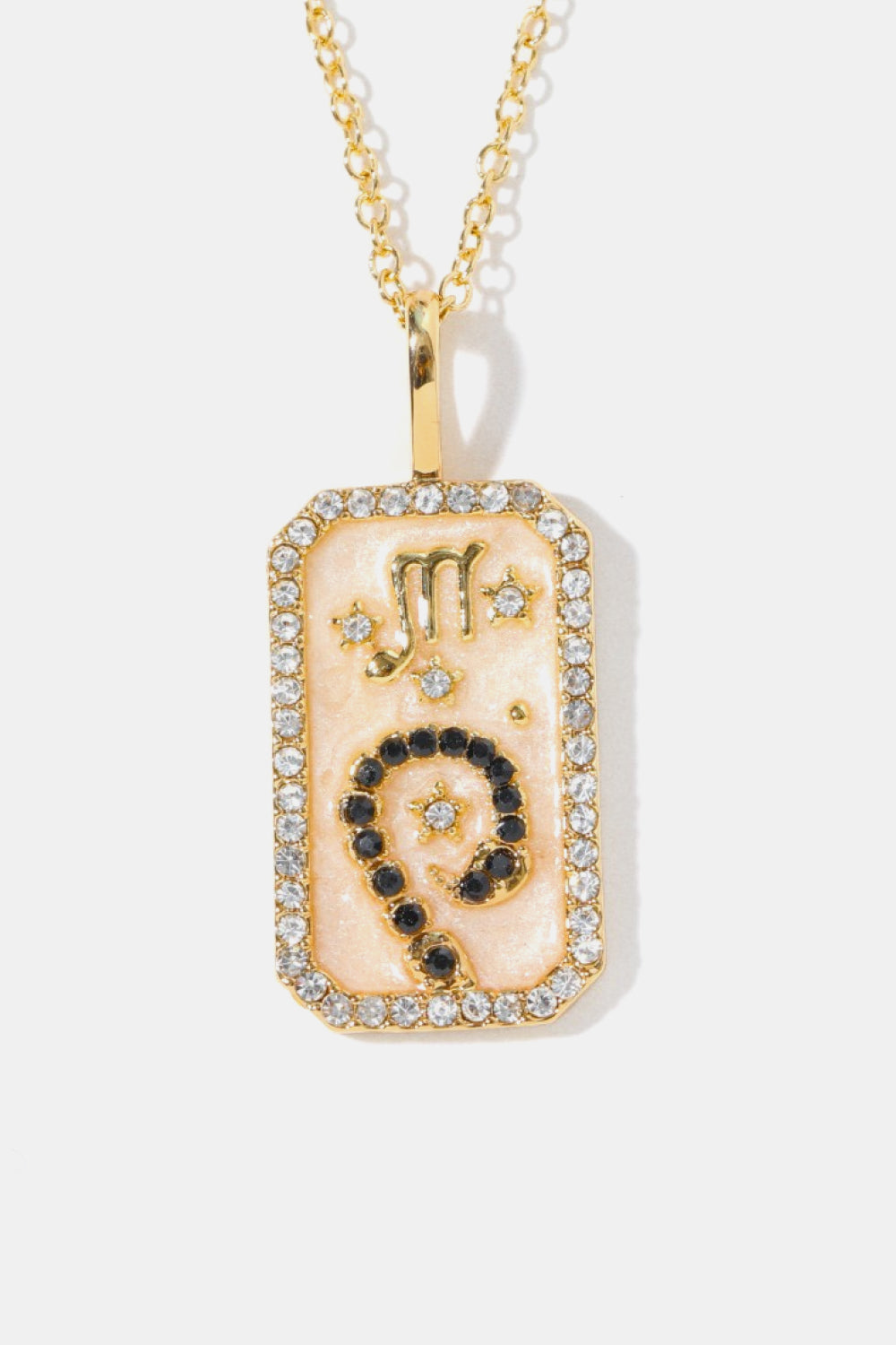 Rhinestone Constellation Pendant Copper Necklace 