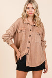 Mittoshop Mineral Wash French Terry Elbow Patch Shacket 
