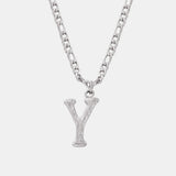 Titanium Steel Letter Pendant Necklace 