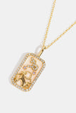 Rhinestone Constellation Pendant Copper Necklace 