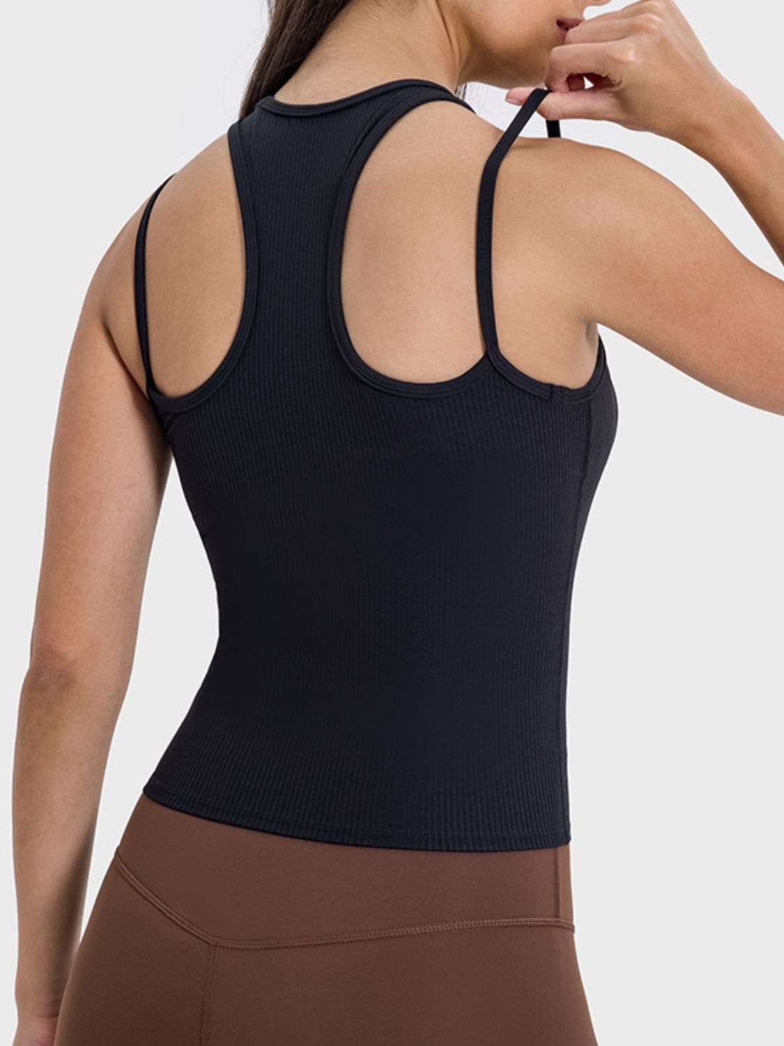 Millennia Cutout Round Neck Racerback Active Tank 