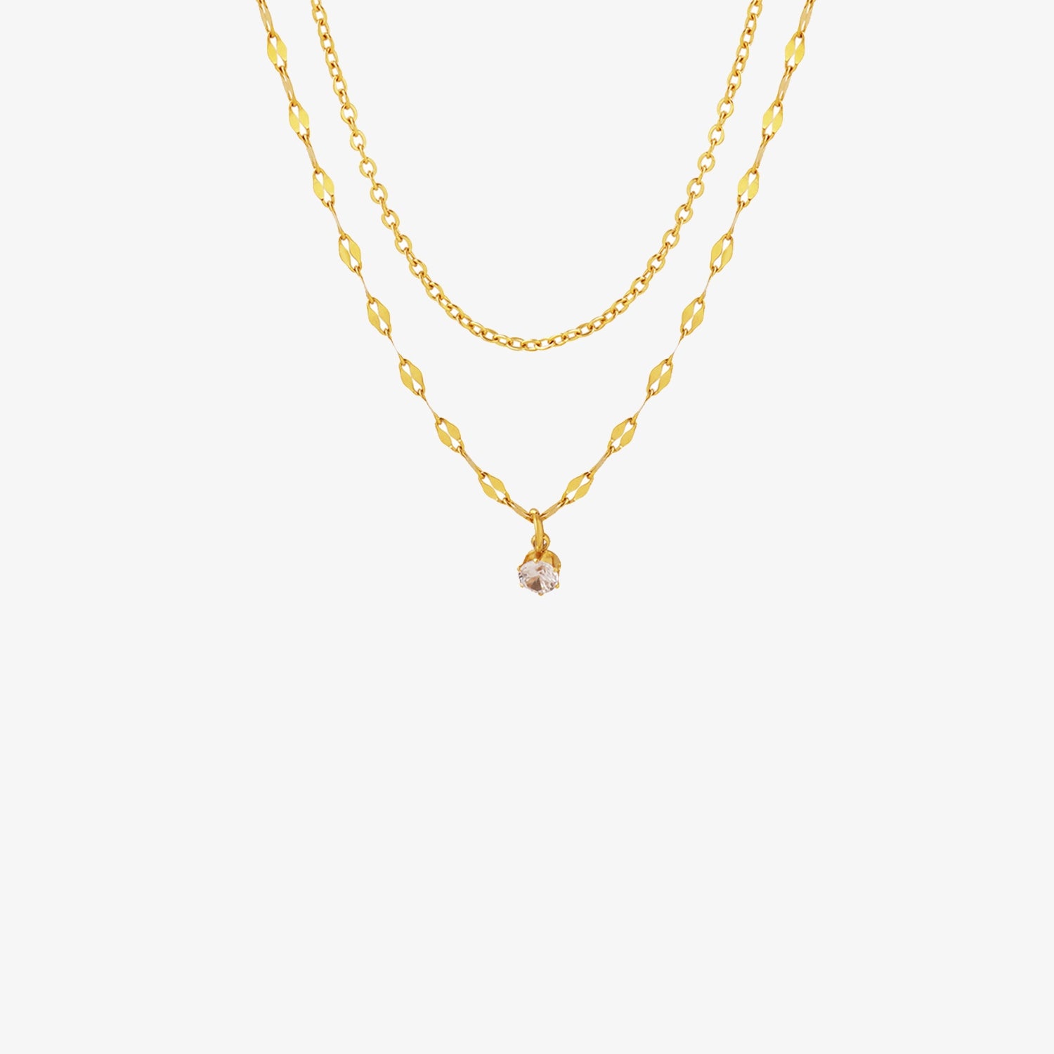 Titanium Steel Double-Layered Necklace 