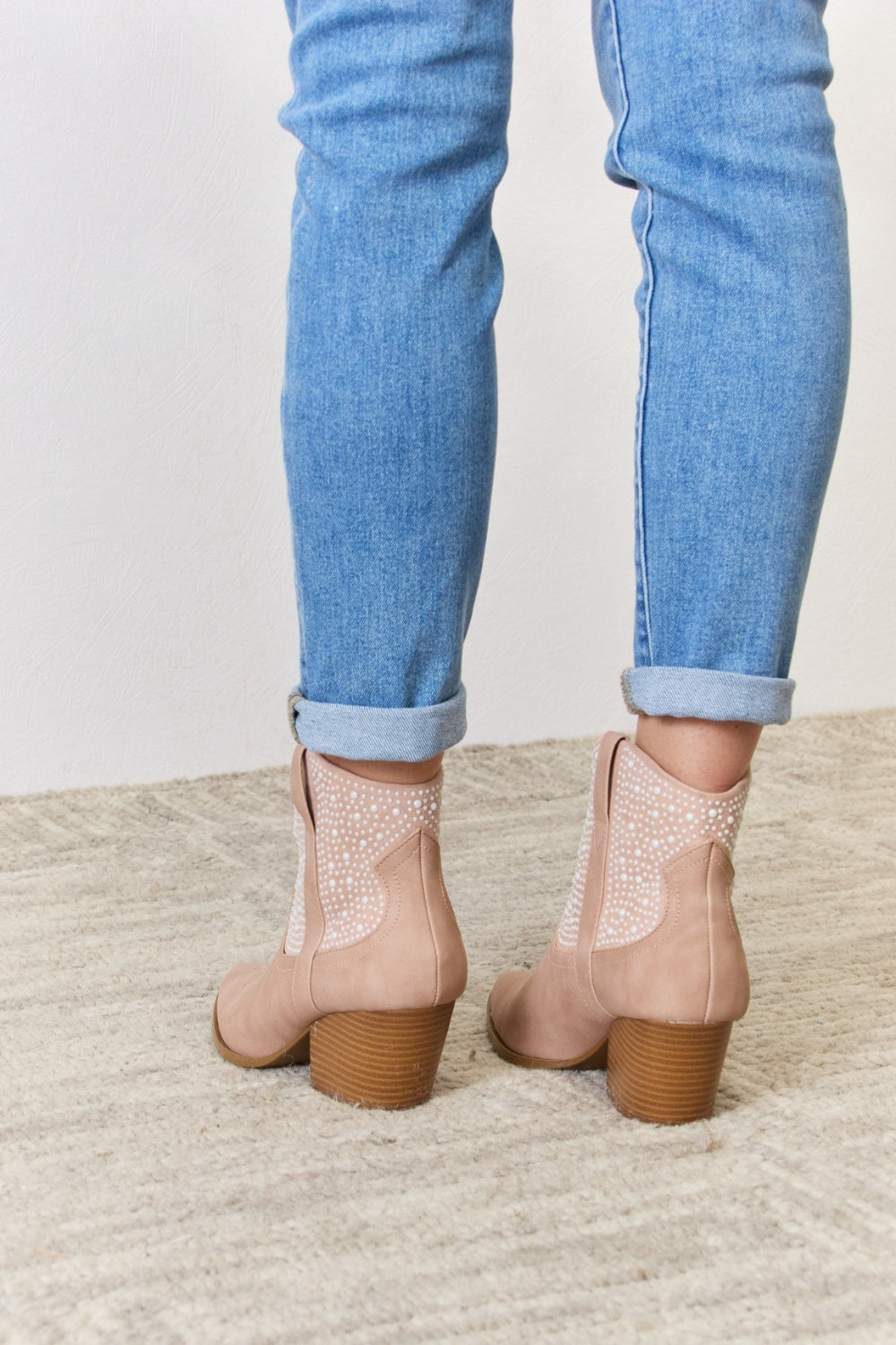 East Lion Corp Rhinestone Ankle Cowgirl Booties 