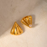 Stainless Steel Seashell Shape Earrings 