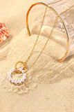 Pearl Hoop Link Pendant Necklace 