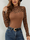 Heart Mock Neck Long Sleeve T-Shirt 