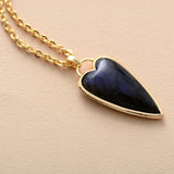 Copper Labradorite Heart Shape Necklace 