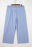 Plus Size Drawstring Wide Leg Jeans 