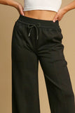 Umgee Drawstring Wide Leg Pants with Pockets 