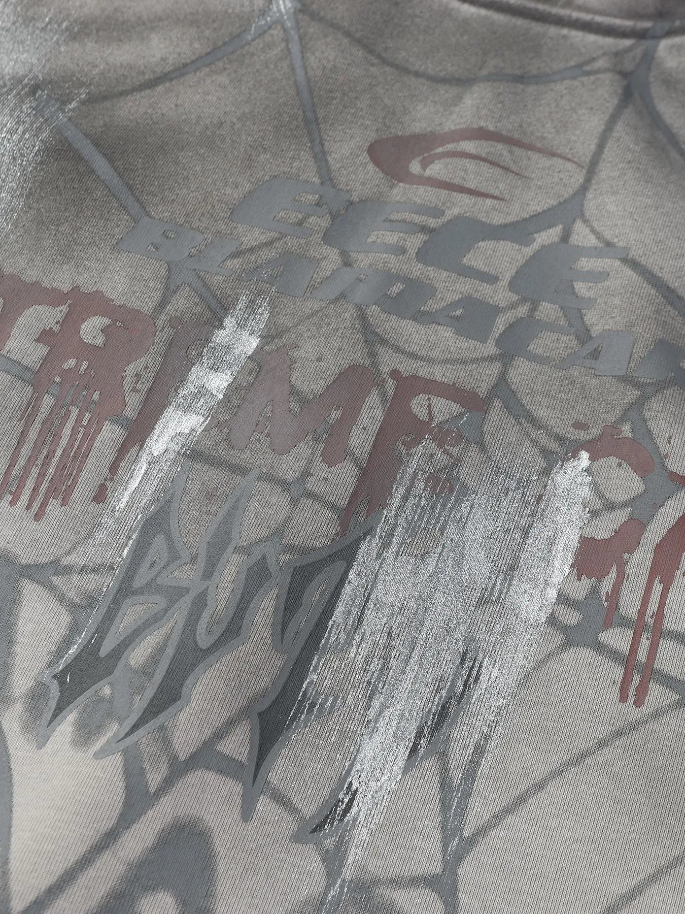 Men's Gothic Spider Web Graffiti Print Hoodie 