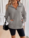 Ivy Lane Half Zip Raglan Sleeve Sweatshirt 