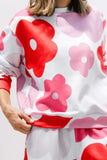 Flower Round Neck Long Sleeve Top and Pants Lounge Set Lingerie & Nightwear