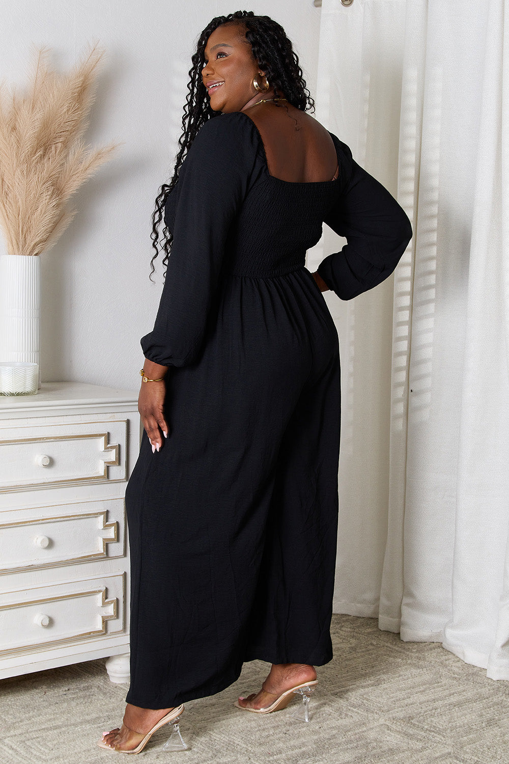 Double Take Square Neck Jumpsuit with Pockets 