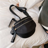 Double Zip Nylon Crossbody Bag 