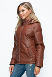 How Dare U Pocketed Zip Up Puffer Jacket with Removable Hood 