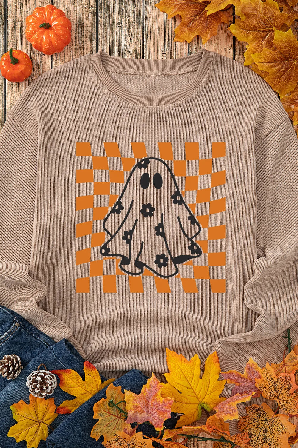 Ghost Round Neck Long Sleeve Sweatshirt 
