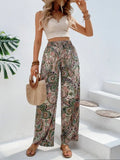 Printed Wide Leg Pants 