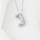 Copper Bubble Letter Pendant Necklace 