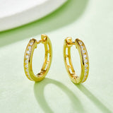 Moissanite 925 Sterling Silver Huggie Earrings 