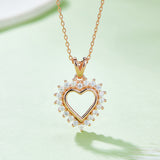 Moissanite 925 Sterling Silver Heart Pendant Necklace 
