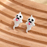 Halloween Ghost and Pumpkin Dangle Earrings 