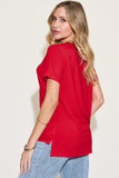 Basic Bae Full Size V-Neck High-Low T-Shirt 