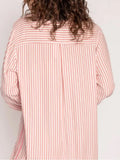 Striped Collared Neck Long Sleeve Top and Shorts Lounge Set Lingerie & Nightwear