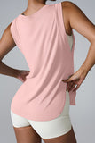 Slit Round Neck Active Tank 