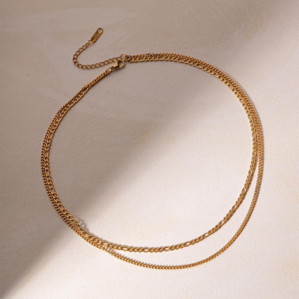 Stainless Steel Double-Layered Necklace 