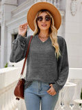 Heathered V-Neck Long Sleeve T-Shirt 