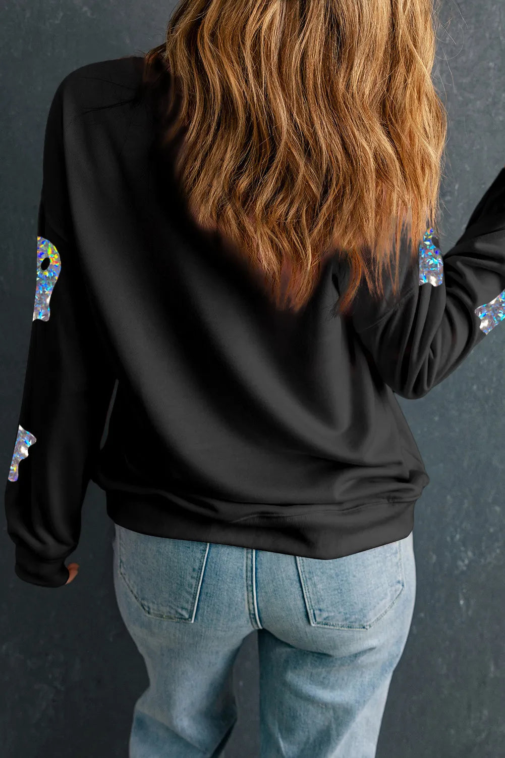 Ghost Round Neck Long Sleeve Sweatshirt 