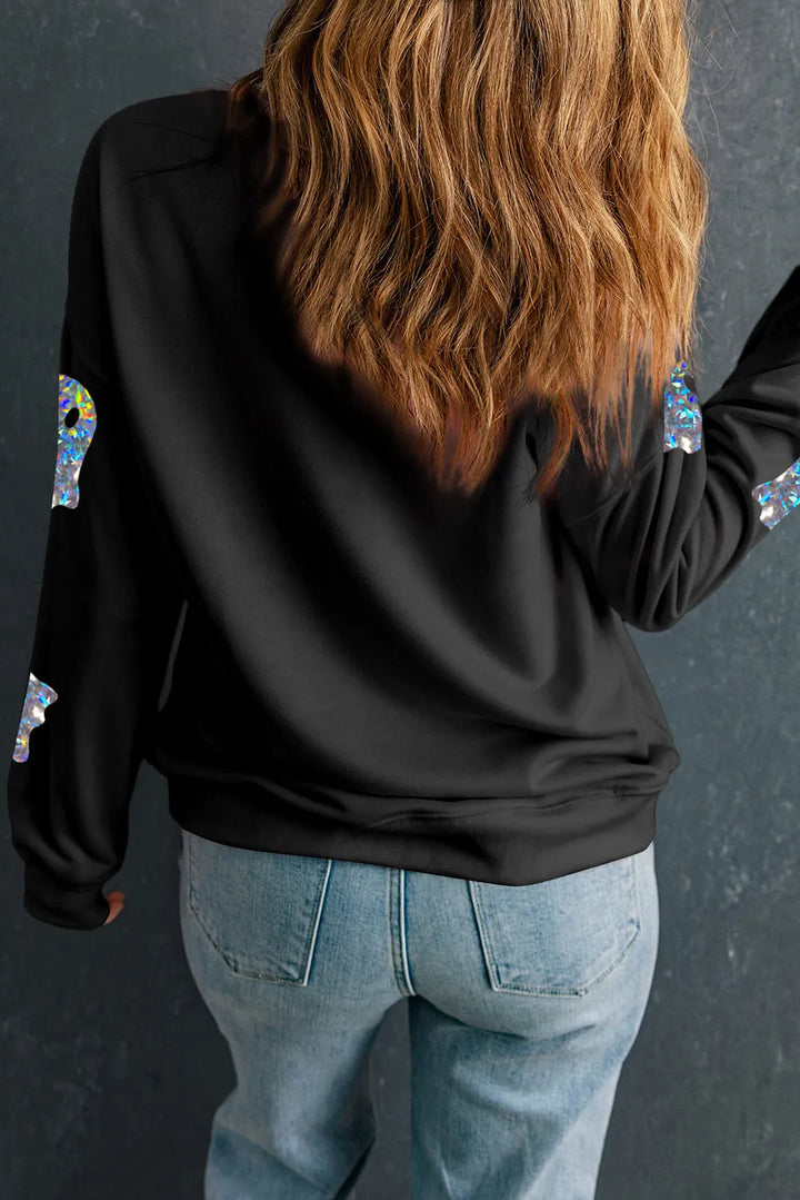 Ghost Round Neck Long Sleeve Sweatshirt 