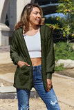 Full Size Teddy Hooded Jacket with Pockets 