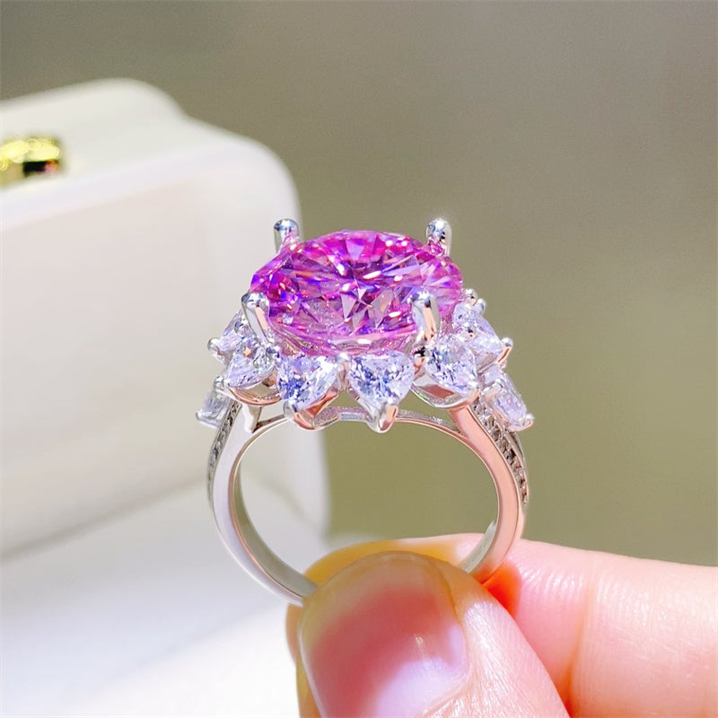 10 Carat Moissanite Zircon 925 Sterling Silver Ring 