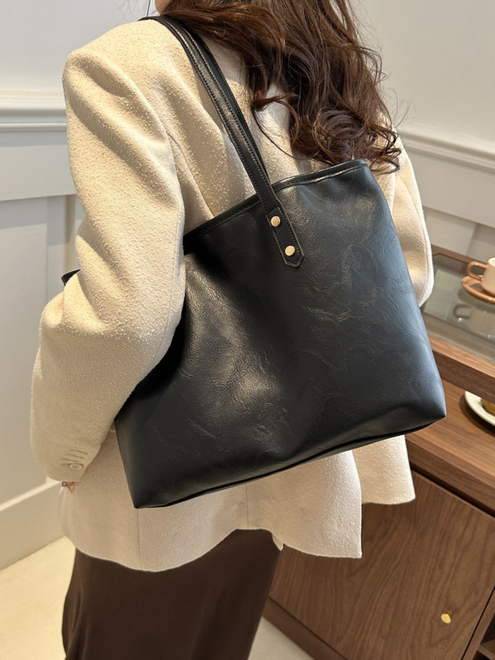 PU Leather Medium Shoulder Bag 