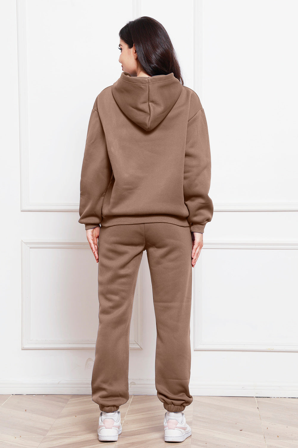 Drop Shoulder Long Sleeve Hoodie and Pants Set 