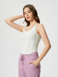 Millennia Round Neck Wide Strap Active Tank with Detachable Chest Pads 