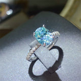 2 Carat Moissanite Zircon 925 Sterling Silver Ring 