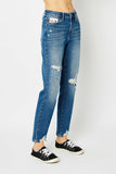 Judy Blue Full Size Queen Of Hearts Coin Pocket BF Jeans 