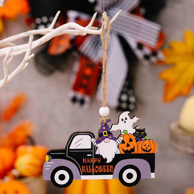 4-Piece Halloween Element Car-Shape Hanging Widgets 