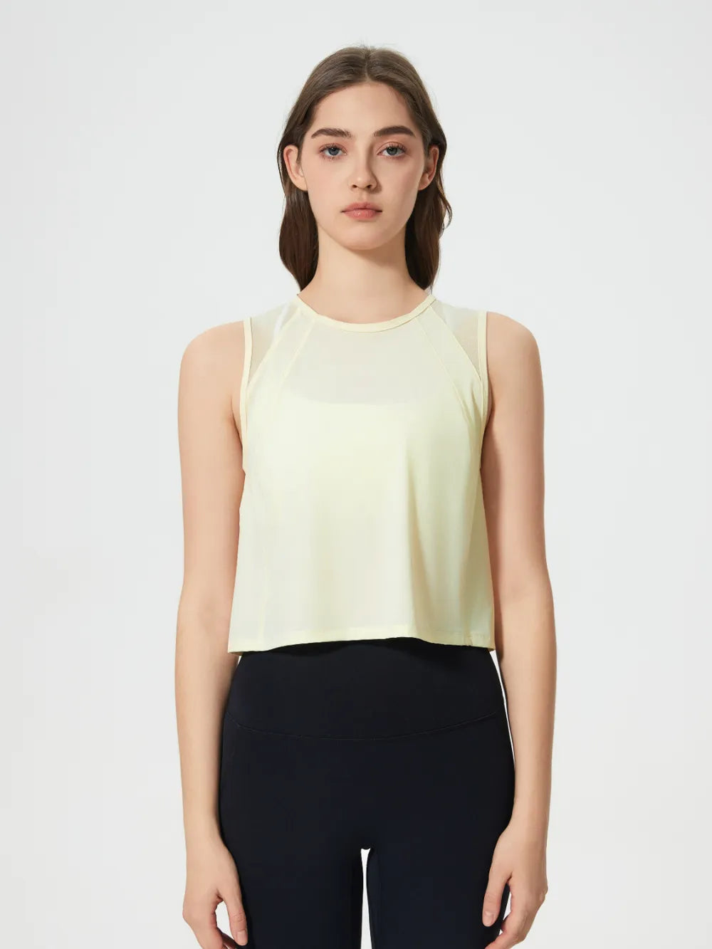 Millennia Round Neck Cropped Active Tank 