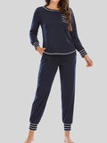 Round Neck Top and Pants Lounge Set Lingerie & Nightwear