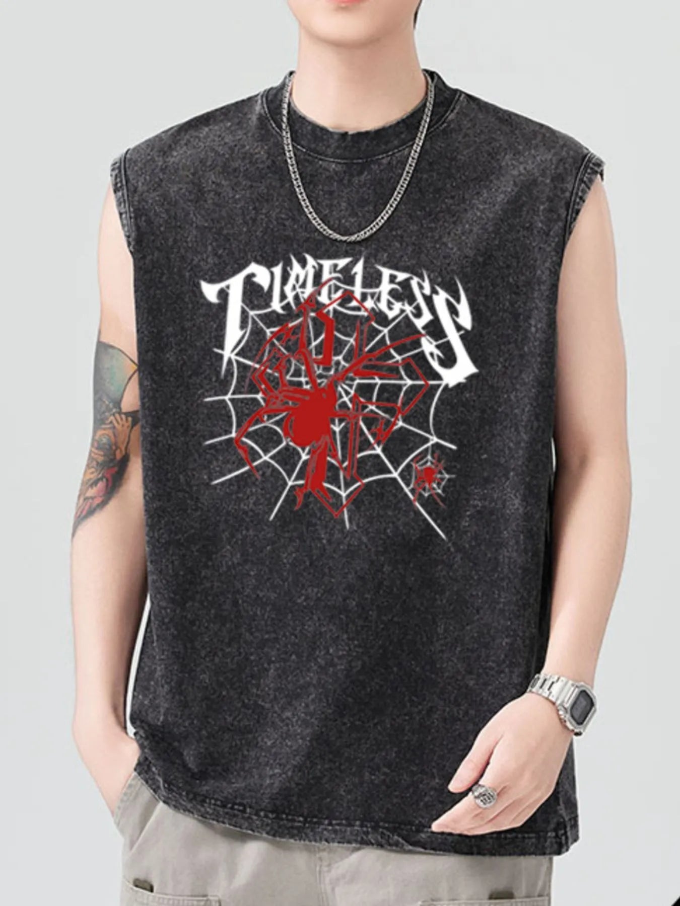 Men's Spider Round Neck Tank 
