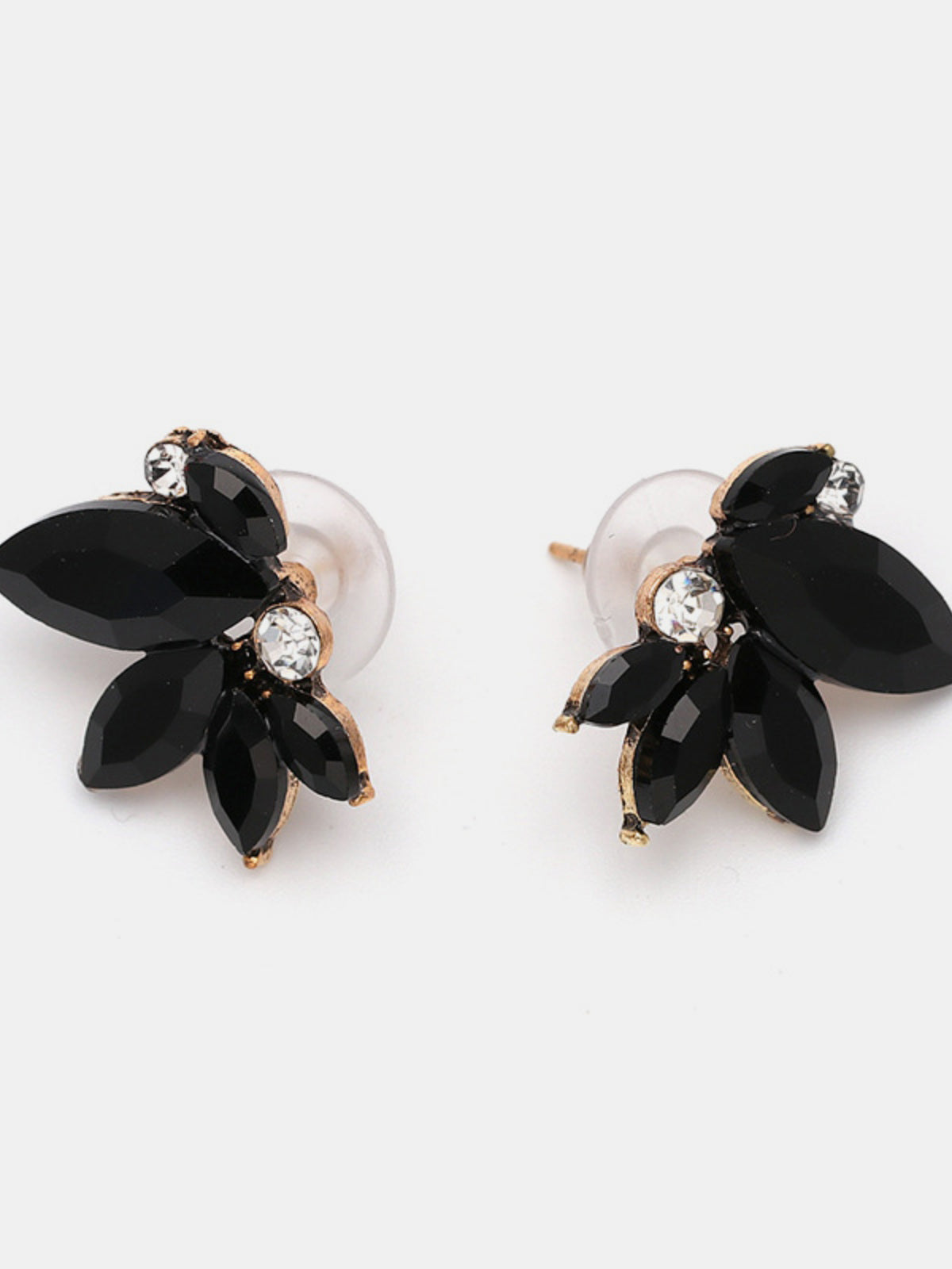 Alloy Rhinestone Flower Stud Earrings 